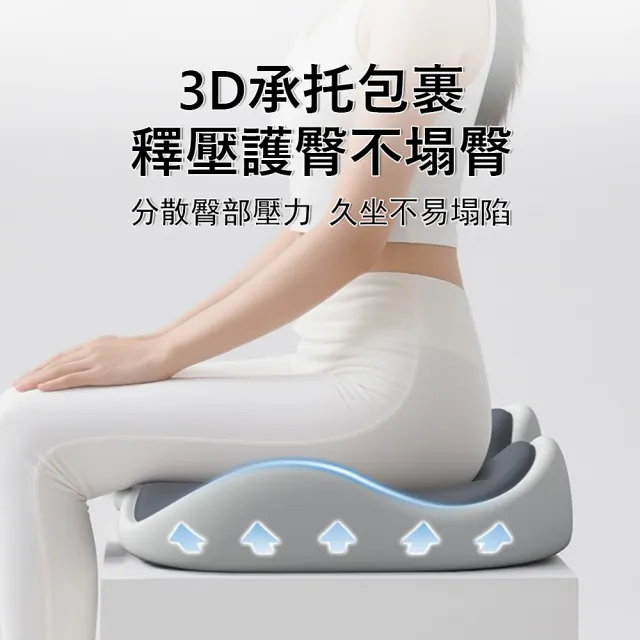 【Sager】方形包裹護臀坐墊 3D承托減壓坐墊 辦公美臀椅墊 中空透氣 痔瘡坐墊 汽車坐墊