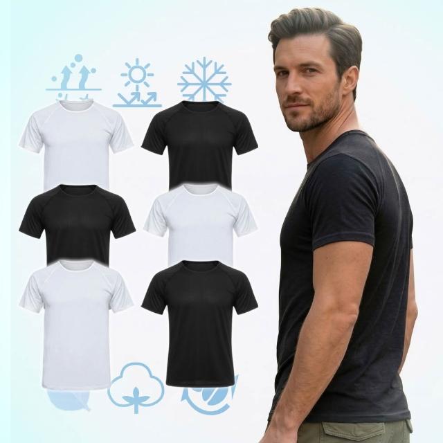 【富立金】6件組-冰礦咖啡涼感輕著男上衣M/L/XL( L299 吸濕排汗 涼感透氣 抑菌 消臭)
