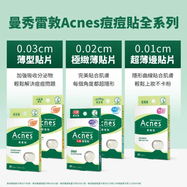 【曼秀雷敦】Acnes痘痘貼 金盞花添加 綜合型 2盒(26入/盒)