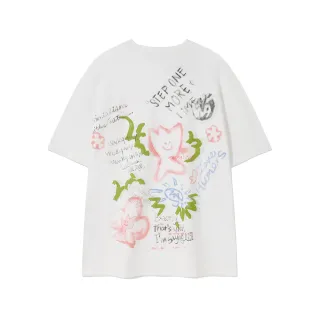 【Wacky WiLLY】官方旗艦館 KIKY 街頭塗鴉風短袖T恤(UNI短袖上衣 白色)