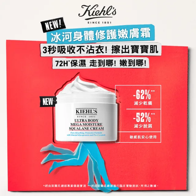 【Kiehl’s 契爾氏】官方直營 冰河醣蛋白身體修護嫩膚霜250ml(Kiehl’s/保濕/舒緩/乳液)