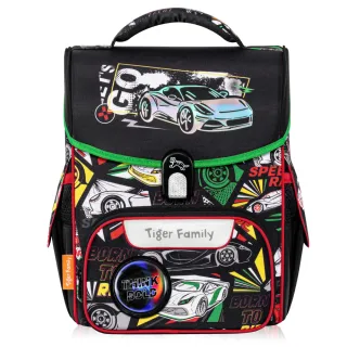 【Tiger Family】小學者超輕量護脊書包-賽車風暴(努拉一家推薦款)