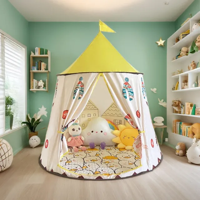 【Quality 聚家】兒童小帳篷 室內小房子 單帳篷+棉墊 115*130CM 小孩游戲屋 蒙古包帳篷 過家家小房子