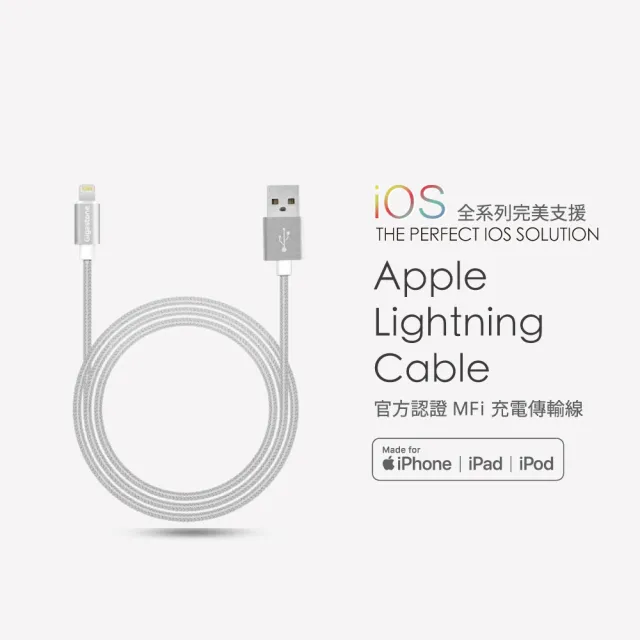 【Gigastone 立達國際】10000mAh雙孔行動電源 PB-7122(黑/白)+USB-A to Lightning編織線組