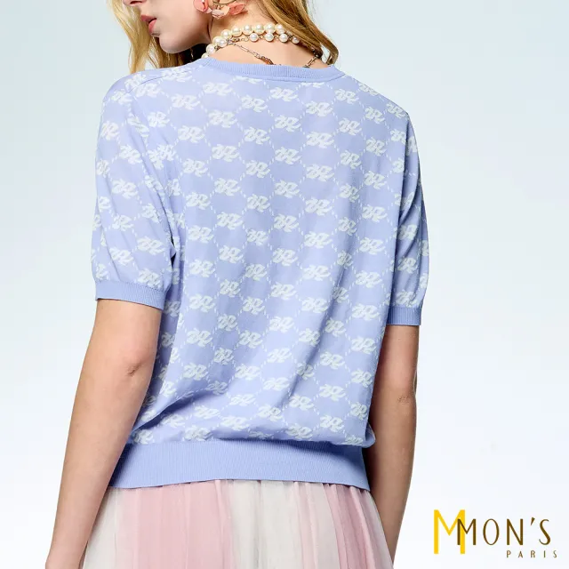 【MON’S】蠶絲涼爽緹花針織上衣(直)