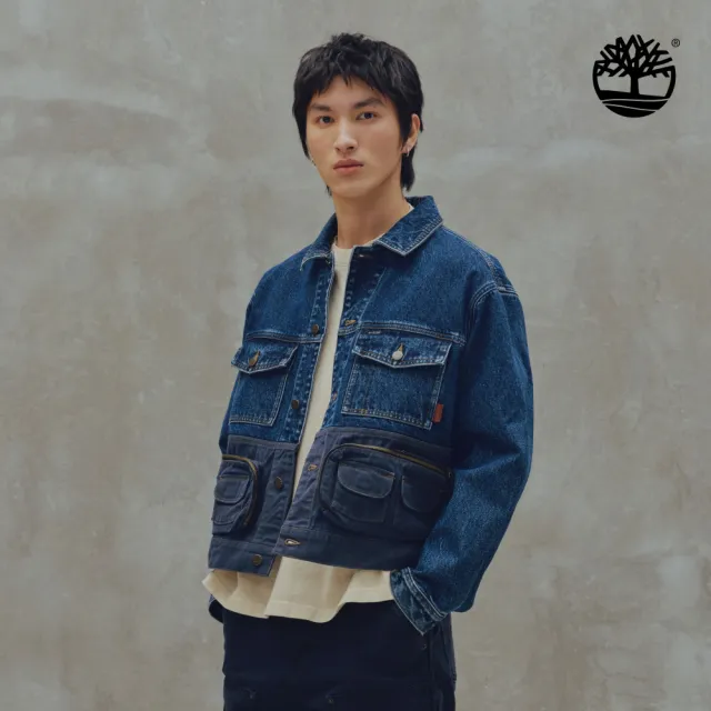 【Timberland】中性深藍色水洗牛仔外套(A5N6RABY)