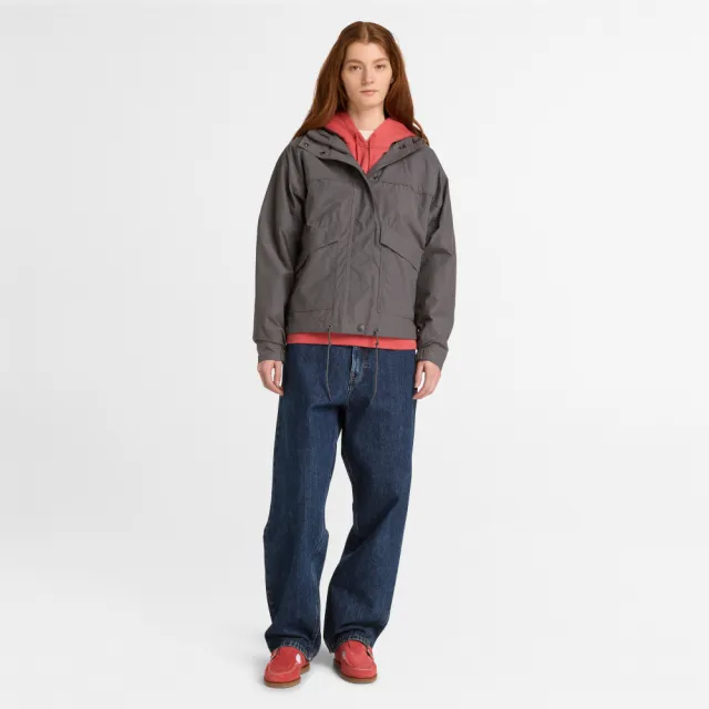 【Timberland】女款黑色寬版防潑水外套(A42AFW08)
