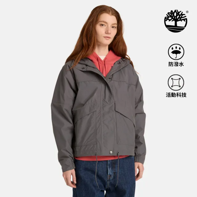 【Timberland】女款黑色寬版防潑水外套(A42AFW08)