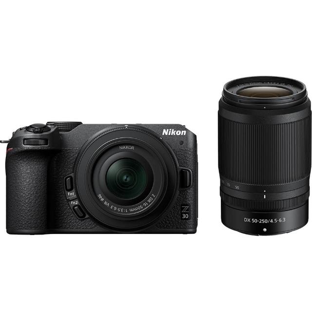 【Nikon 尼康】Z30 KIT 附 Z 16-50mm VR + 50-250mm VR 雙鏡組 (公司貨) APS-C無反微單眼相機 直播 VLOG