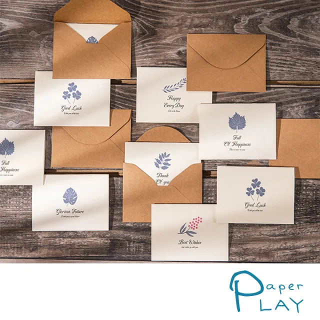 Paper Play 萬用卡片 感恩卡/萬用卡片-復古清新蔚藍印花圖樣造型卡片 感恩卡 畢業卡(6款任選)