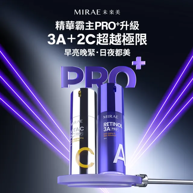 【MIRAE 未來美】全新升級早C晚A★囤貨組(PRO+3A升級版精華x2+ PRO+2C美白精華x2)