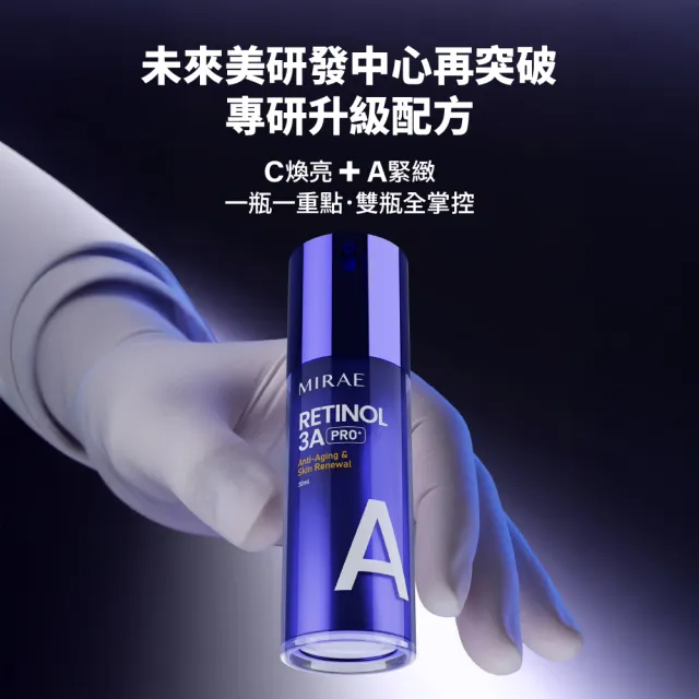【MIRAE 未來美】全新升級早C晚A★囤貨組(PRO+3A升級版精華x2+ PRO+2C美白精華x2)