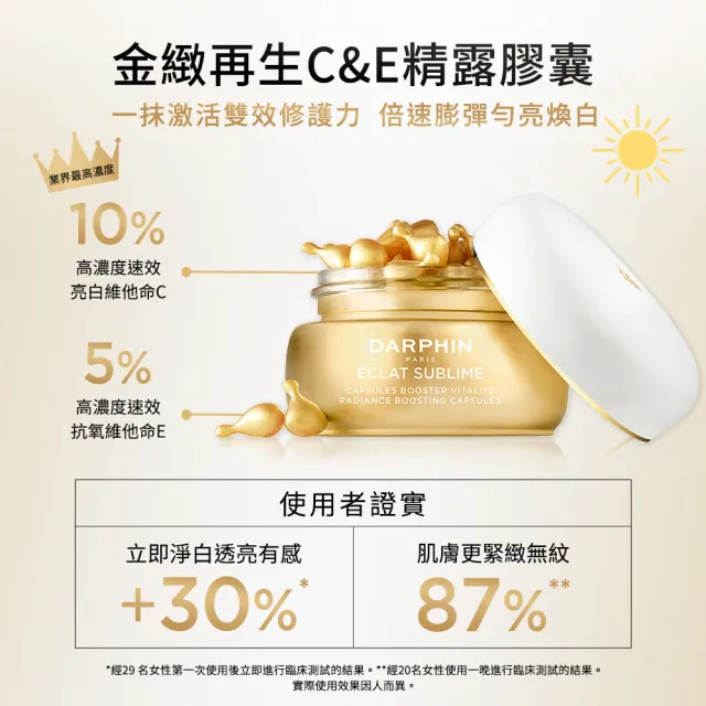 【DARPHIN 朵法】金緻再生C&E精露膠囊60顆(亮白C+抗氧化E+複方植物油)