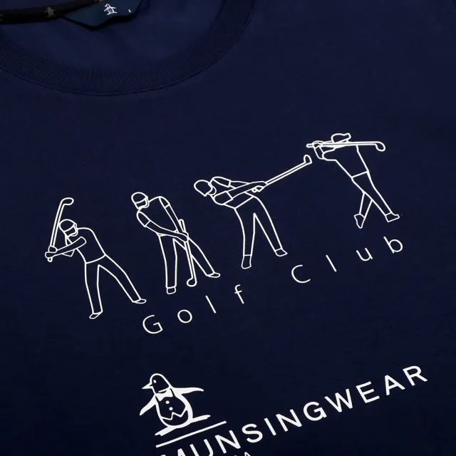 【Munsingwear】企鵝牌 網路獨家 男款藏青色 PLAY GOLF印花設計短袖T恤 MGXL2508
