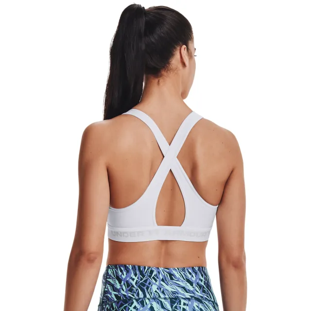 【UNDER ARMOUR】UA 女 Crossback 中衝擊運動內衣_1361034-100(白色)