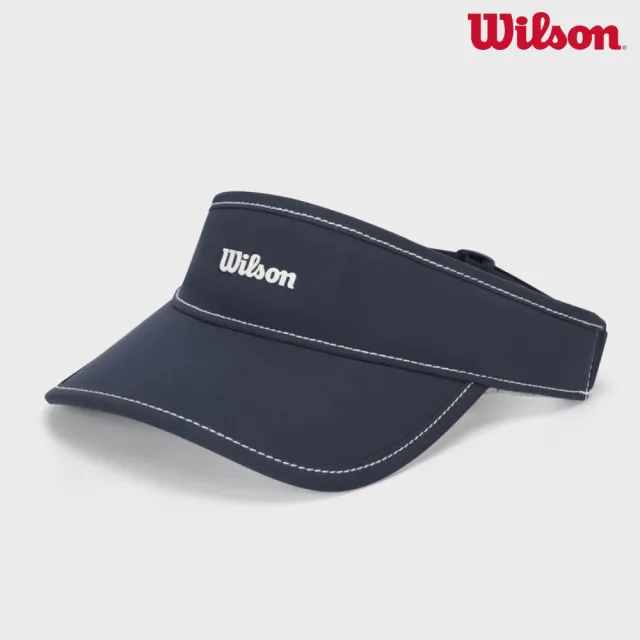 【WILSON】Court Sweatband Visor  中性 配件 中空帽 海軍藍 WA00080U001001