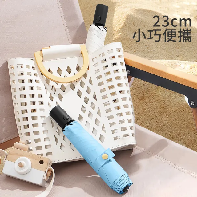 【Luxing】198g輕壓好收傘 極輕省力安全自動傘 UPF50+黑膠全波段防曬遮陽傘 折疊晴雨傘口袋傘 迷你輕量傘