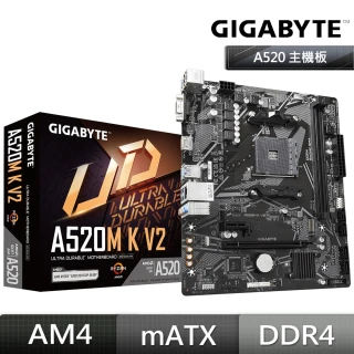 【GIGABYTE 技嘉】A520M K V2 DDR4 主機板+雷克沙 D4 16G 3200 Thor XMP 記憶體