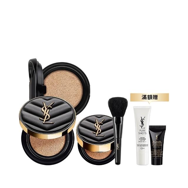 【YSL】官方直營 全新升級恆久完美霧光氣墊組(全新皮革氣墊12g+蕊12g)