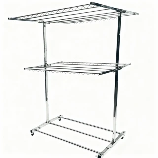 【KOGURE 小慕】不鏽鋼折疊曬衣架 落地式陽台晾衣架 室內外兩用掛衣架 家用收納神器 SANBU3-A