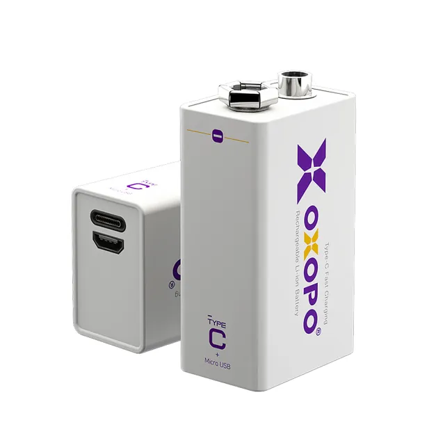 【OXOPO】XC系列 9V Type-C / Micro USB 充電鋰電池(1入)