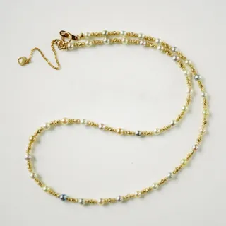 月輝珠寶 3.5-4mm 日本 Akoya 天然海水珍珠 18K金 項鍊 40+5cm 滿天星設計 優雅百搭 送禮首選