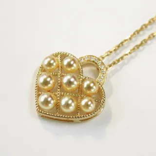 月輝珠寶 18K金 3-4mm 日本 Akoya 天然海水珍珠 項鍊 極光金色 愛心鎖設計 優雅氣質 百搭推薦