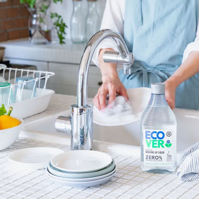【ECOVER 宜珂】無添加ZERO低敏洗碗精450ml(嬰幼兒奶瓶 碗盤餐具洗潔精)