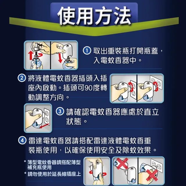 【雷達】三款任選-超智慧薄型液體電蚊香補充瓶/一盒共2瓶(無臭無味 植物清新 尤加利)