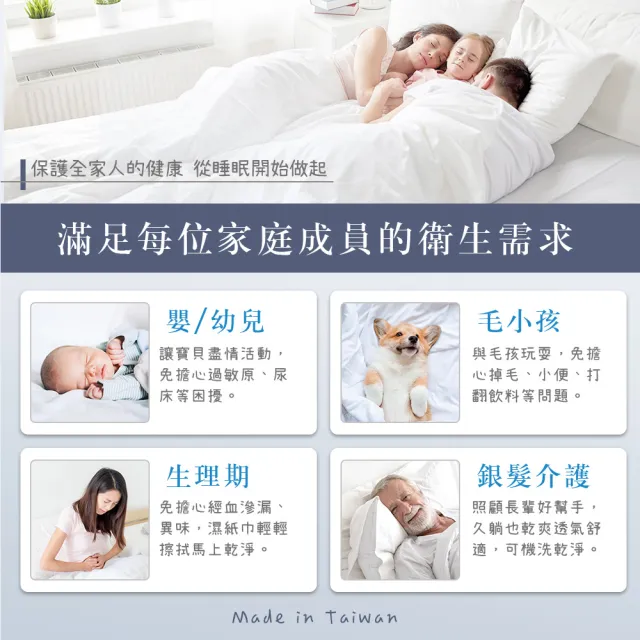 【寢室安居】買1送1 護理級銀離子100%防水床包式保潔墊(單人.雙人.雙人加大-均一價)
