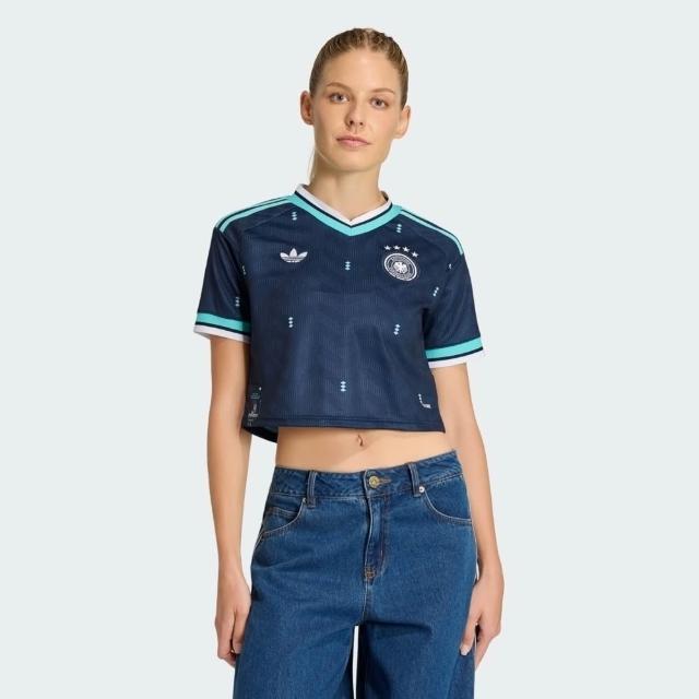 【adidas 愛迪達】Dfb A Jsy Cro W 女 T恤 深藍 世界盃 德國 客場 短袖球衣(KE8080)