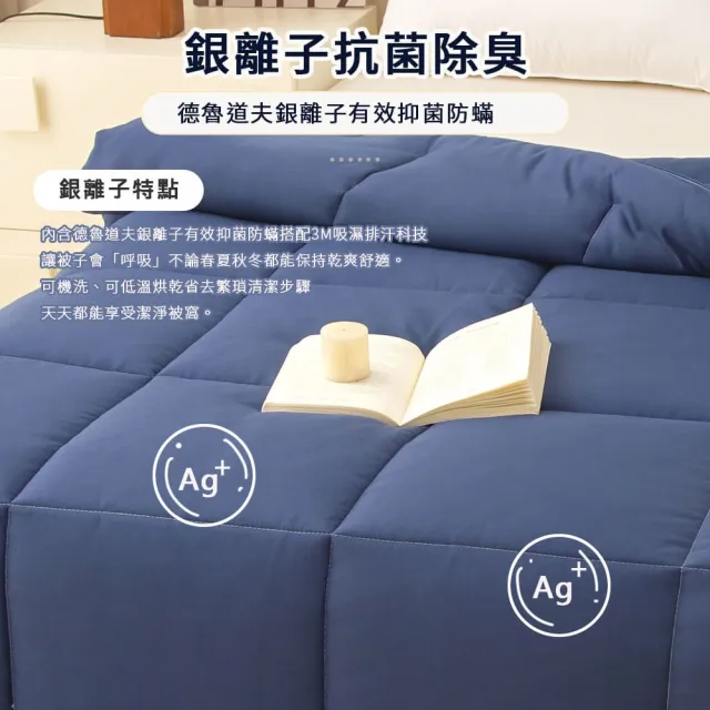 【Sleep Peacefully 寢室安居】3M銀離子抗菌可水洗烘乾四季被 四季被 棉被(雙人/四季可用)