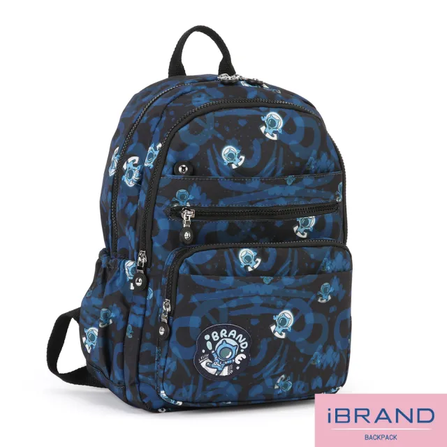 【iBrand】雙11 輕盈防潑水多口袋尼龍後背包(防水包 星空漫遊)