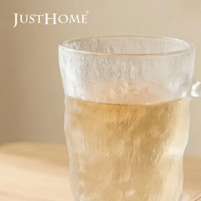 【Just Home】冷霧石紋玻璃直身馬克杯300ml(杯 馬克杯 冷水杯 冷飲杯)