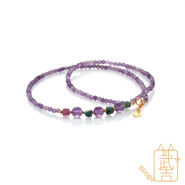 【Woogie武吉珠寶】鑽切紫水晶設計純銀套鍊(鑽切3-4mm)