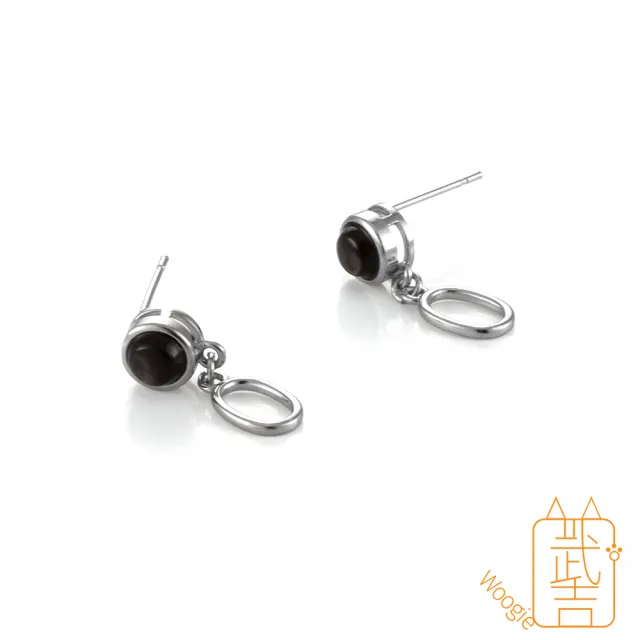 【Woogie武吉珠寶】金運石垂墜耳環(圓形6mm)