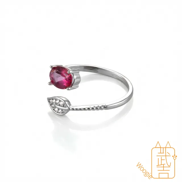 【Woogie武吉珠寶】精品粉托帕石設計純銀戒指(橢圓鑽切7x5mm)
