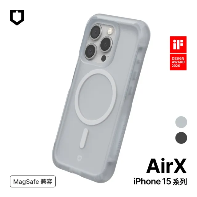 【RHINOSHIELD 犀牛盾】iPhone 15 Pro/15 Pro Max AirX MagSafe兼容 極致氣墊緩衝磁吸防摔手機殼