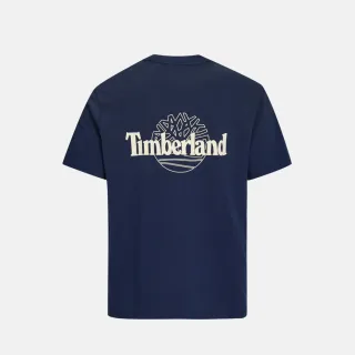 【Timberland】男款深藍色背面LOGO圖案T恤(A5SRU451)