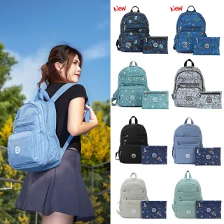 【iBrand】輕盈防潑水多口袋尼龍後背包(防水包 多色任選)