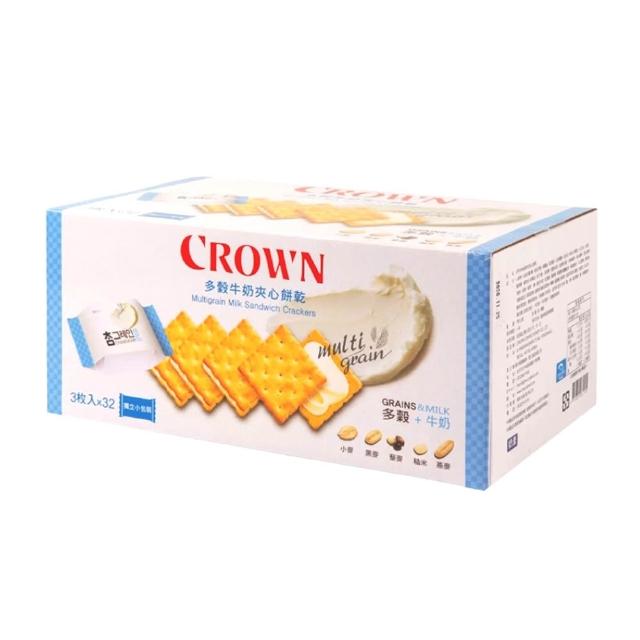 【美式賣場】CROWN 皇冠 多穀牛奶夾心餅乾(768g)