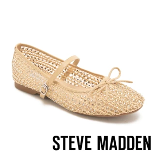 【steve madden】閃鑽透膚平底瑪莉珍鞋 TWROSE(米色)