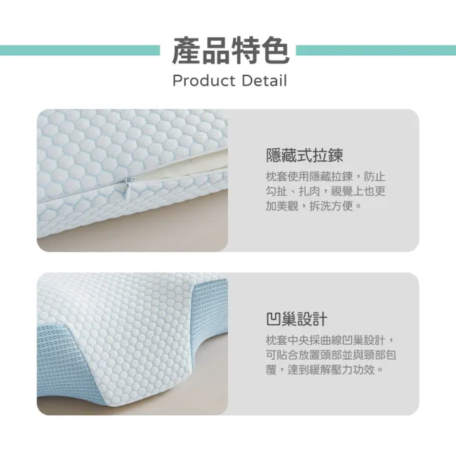【寢室安居】超涼感COOL釋壓肩頸記憶枕 蝶形枕(枕頭/透氣枕/涼感枕頭/護頸枕/人體工學枕)