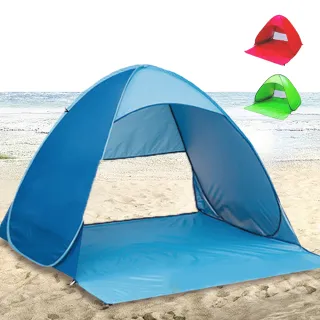 【外出趣】素色無窗款 秒開帳篷 附地釘 收納袋(快速帳篷 自動帳篷 遮陽帳篷 野餐帳篷 沙灘帳篷)