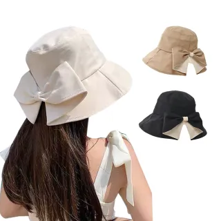 【QIDINA】時尚蝴蝶結小臉遮陽漁夫帽-J(遮陽帽子女 防曬帽 漁夫帽女 登山帽 鴨舌帽)