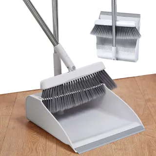 【樂居家】可摺疊站立 懶人防風掃把畚箕組