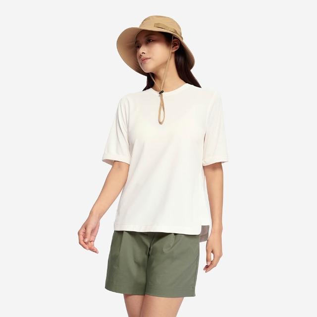 【AIGLE】女 抗UV快乾涼感短袖T恤｜AG-5P256A131 米白(女上衣 T恤 快乾 涼感 吸濕排汗 短袖T恤 防曬 抗UV)