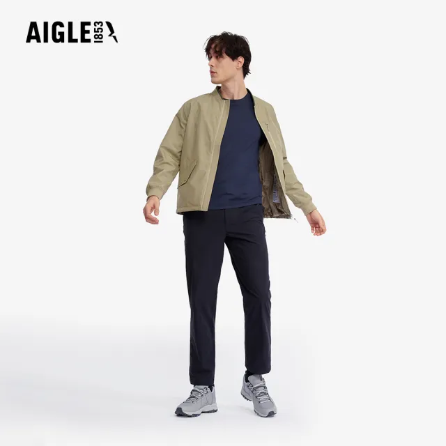 【AIGLE】男 抗UV快乾短袖T恤｜AG-5P116A057 深藍(男上衣 T恤 抗UV 防曬 快乾 吸濕排汗)