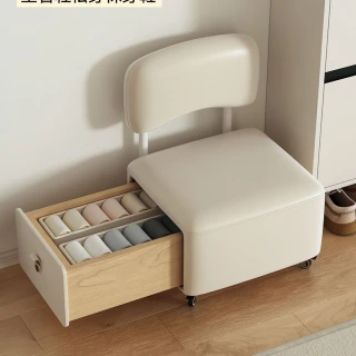 收納凳 可移動 多功能儲物椅 客廳沙發腳凳 可坐式收納 門口換鞋凳 實木加固 居家實用