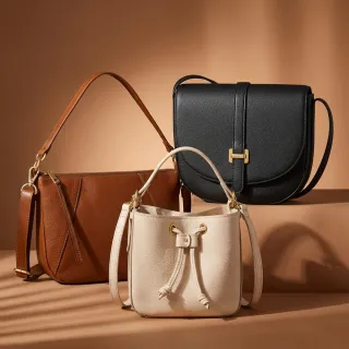 【FOSSIL】經典百搭真皮斜背包/水桶包 送禮推薦(多款任選)